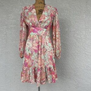 Alex Marie Multicolor Floral Long Sleeve Dress